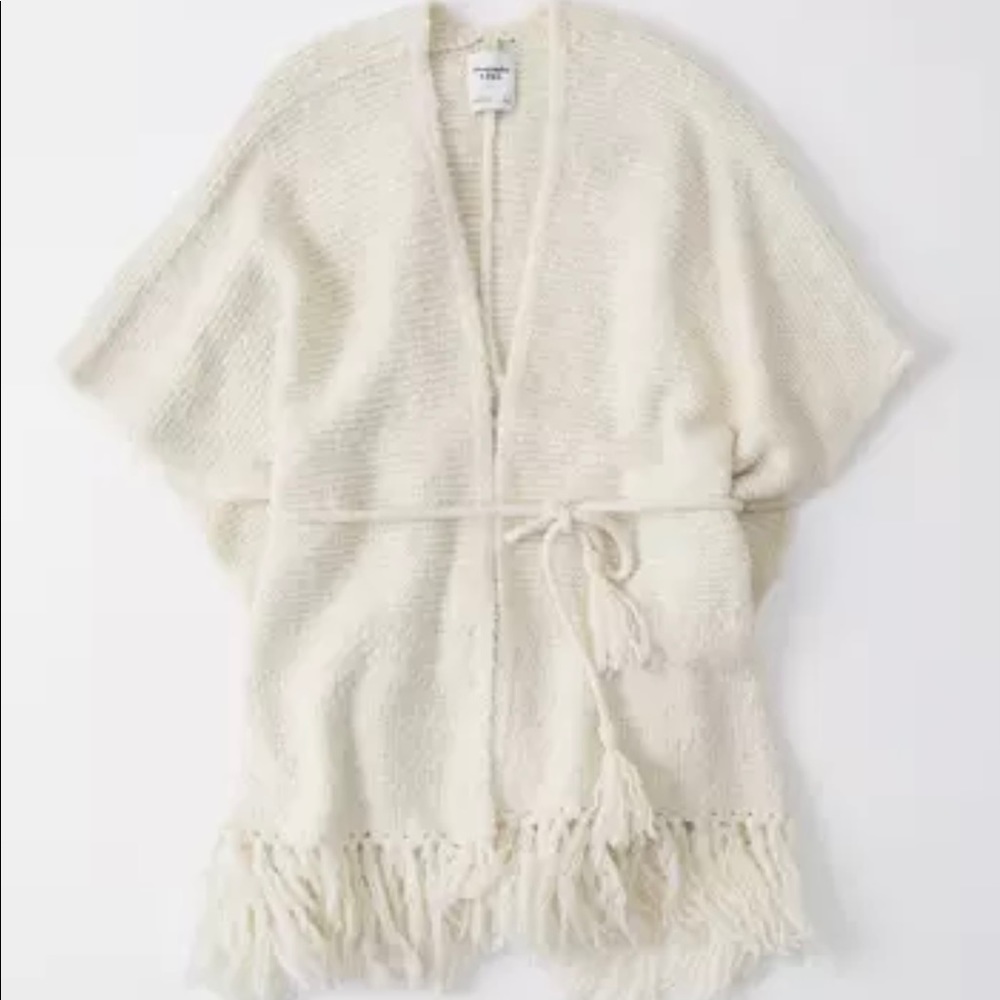 Abercrombie Tie-Front Sweater Poncho NEW